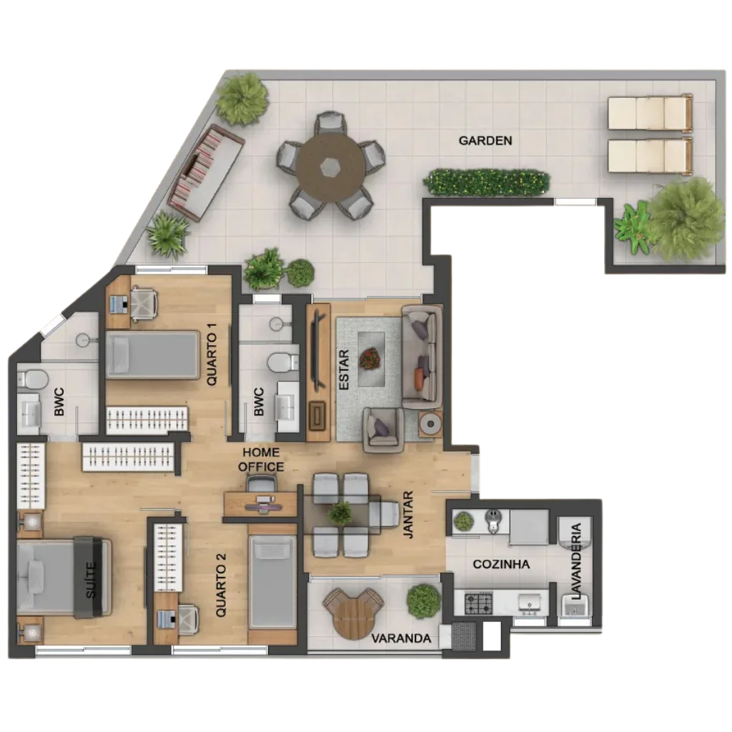 Planta garden da unidade 201