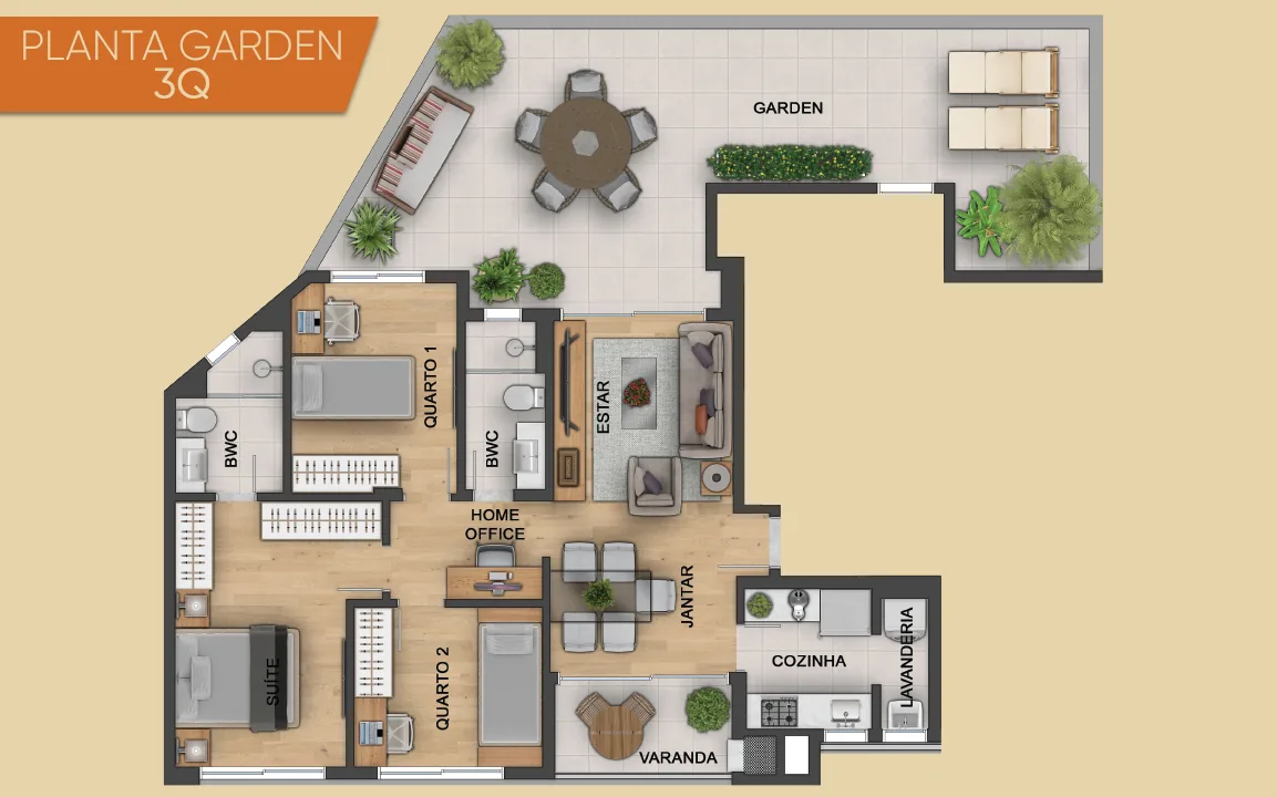 Planta da unidade 201 do Friesian Residencial
